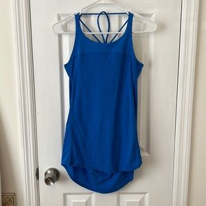lululemon workout shirt with built in bra and low cut back. Size 8.